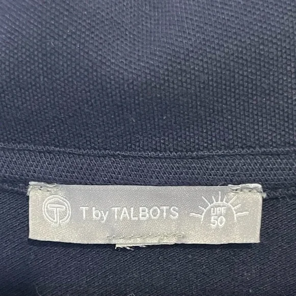 T by Talbots Navy Collared Dress UPF 50 Sun Protection Golf Tennis Size Large - Picture 4 of 8
